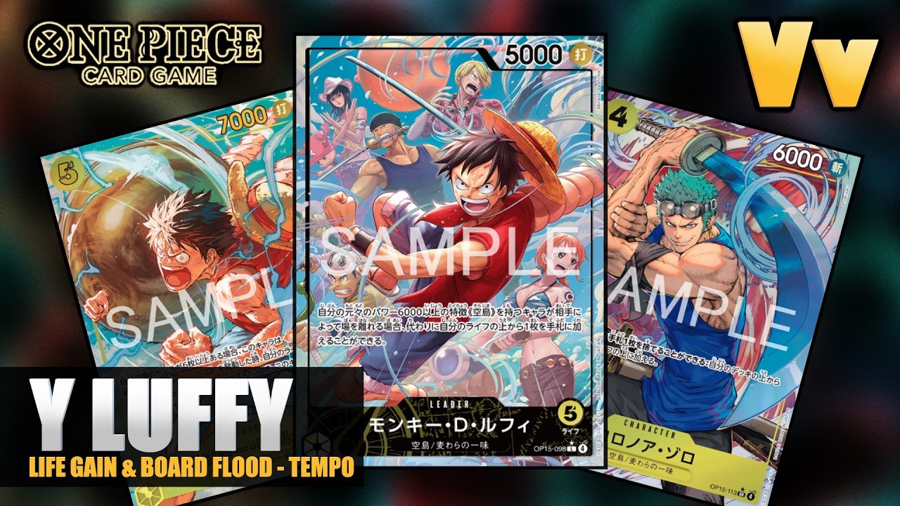 One Piece TCG: Первое тестирование колоды Sky Island Y Luffy (OP-15), мощной и живучей колоды с э...