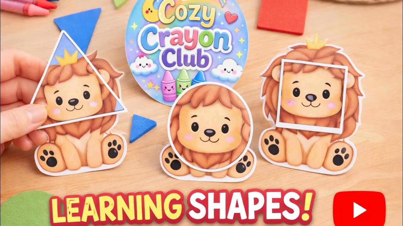 Fun Shape Learning for Kids 🦁 | Circle, Square, Triangle & Pentagon