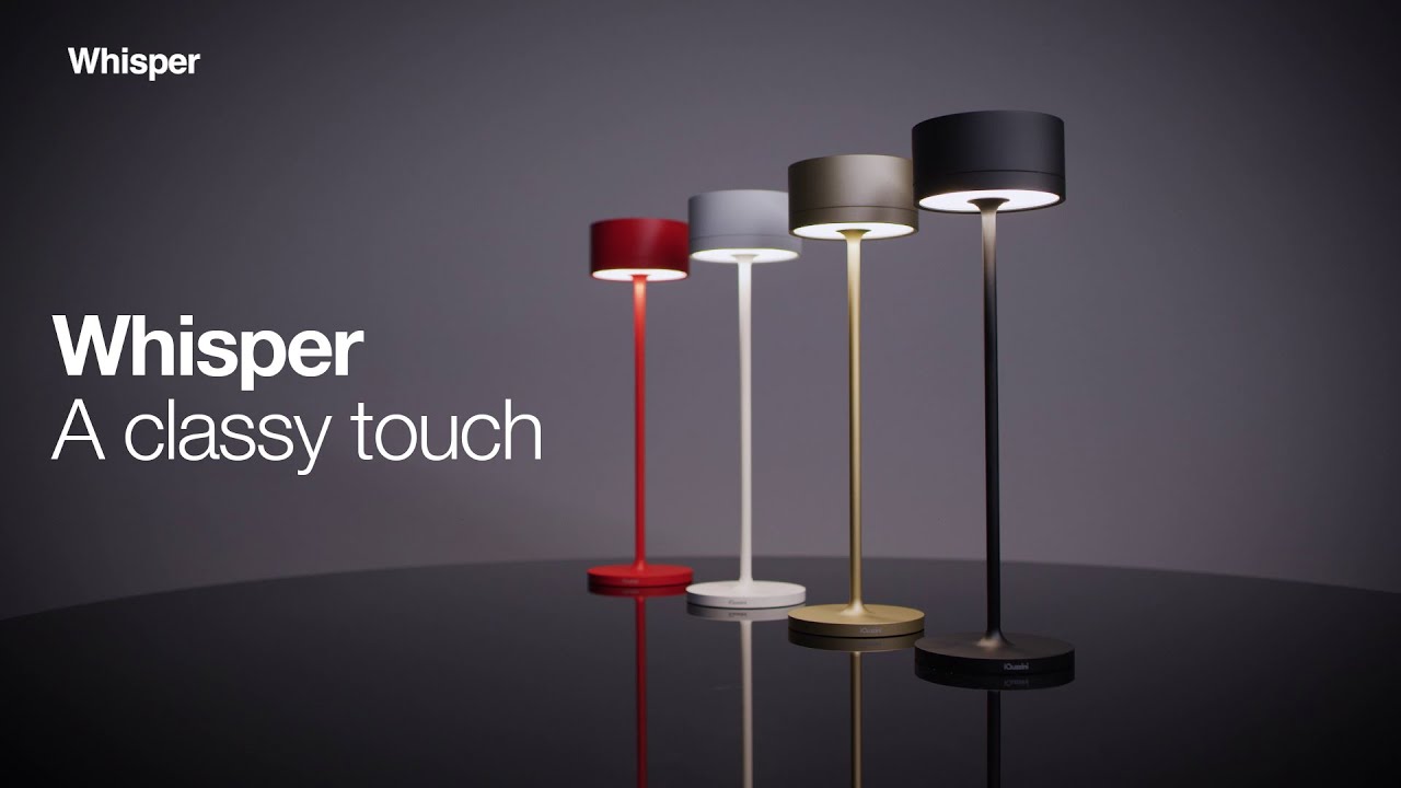 Whisper, a classy touch. iGuzzini's new cordless LED table lamp