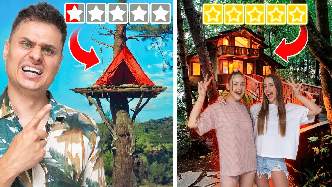 PRZETRWAJ NOC W DOMKU NA DRZEWIE! TANI VS DROGI!