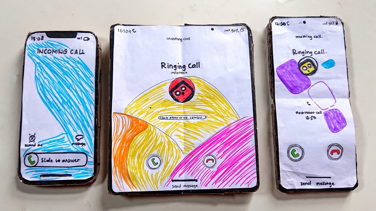 IPHONE 12mini VS SAMSUNG Zfold 4 VS zflip 4, incoming call (stop motion)