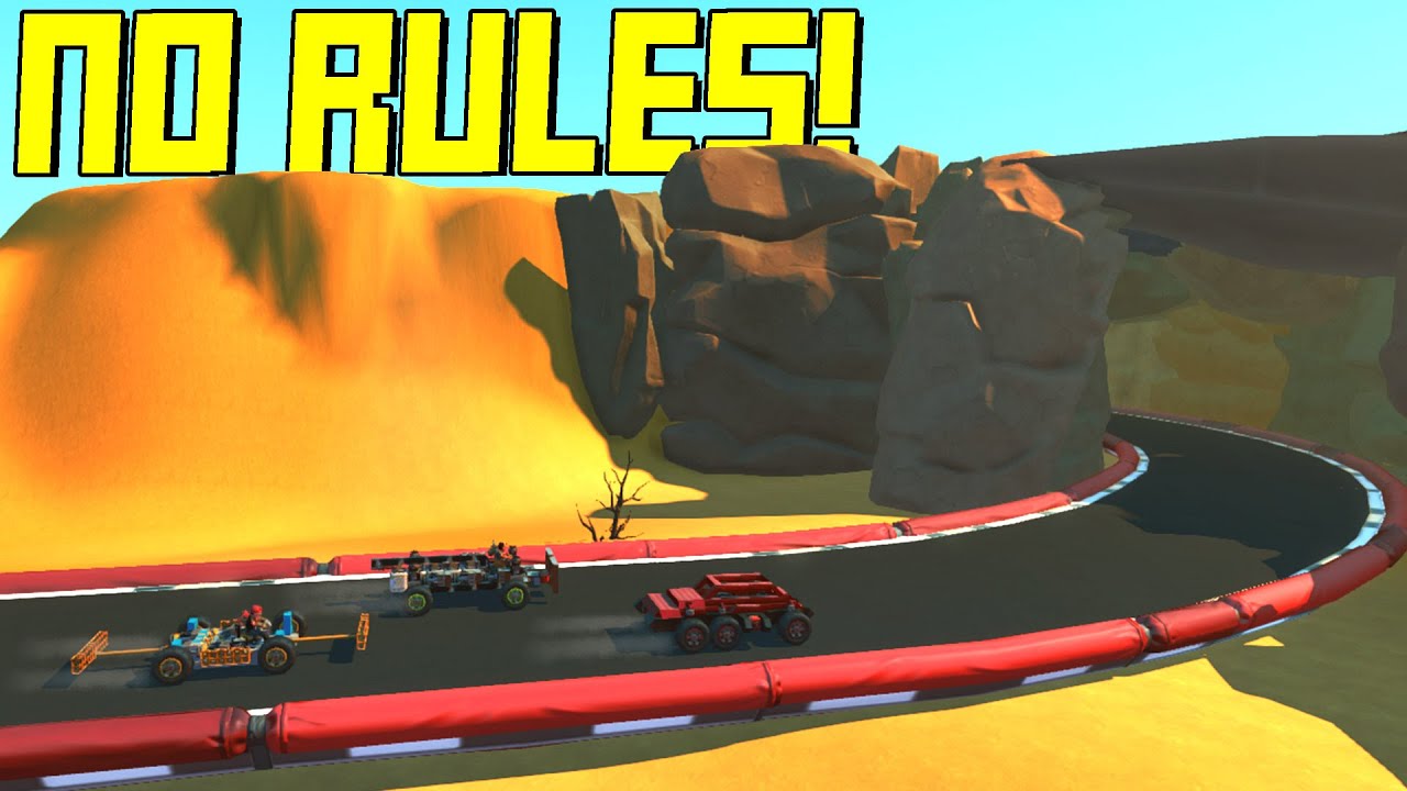 NO RULES Canyon Race! This is why we have rules... - Scrap Mechanic Multiplayer Monday