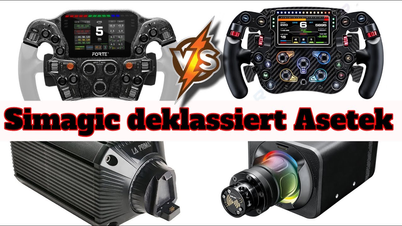 Simagic deklassiert Asetek - 12 Nm Alpha Evo + FX Pro Wheel vs. 12 Nm La Prima + Forte Pro Wheel