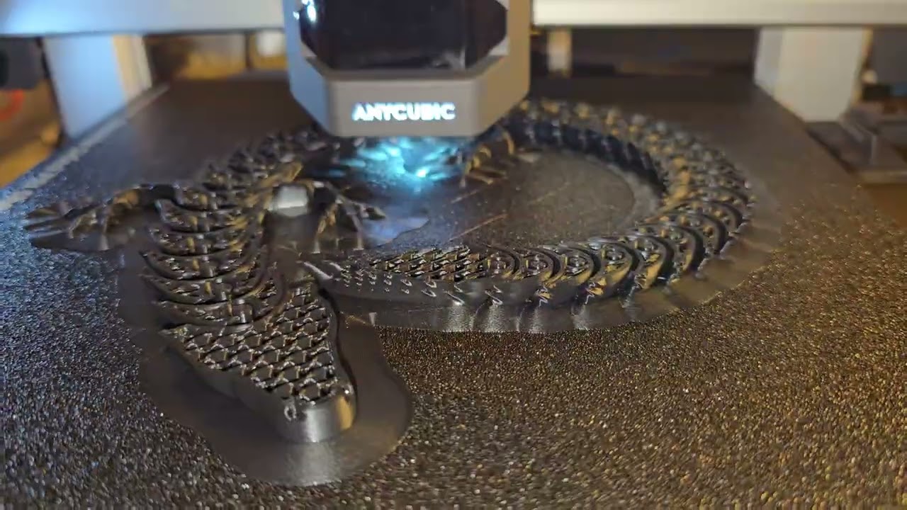 Black PLA articulated dragon print