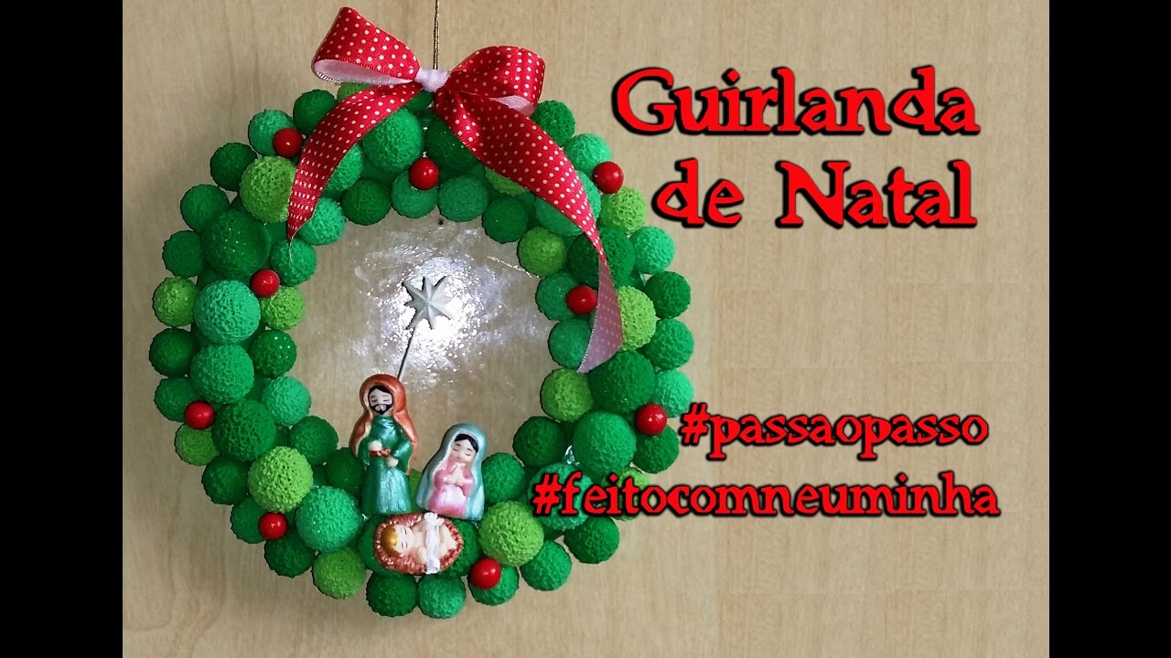 Guirlanda de Natal em biscuit - Neuma Gonçalves