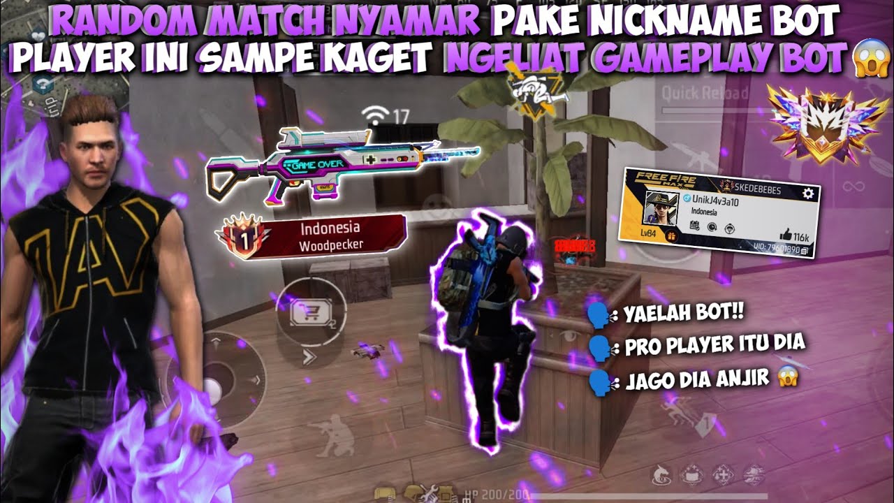 RANDOM MATCH NYAMAR JADI BOT PLAT NOMER!! PLAYER INI SAMPE KAGET NGELIAT GAMEPLAY BOT!!