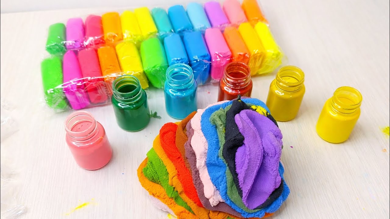 Mixing Color Clay with Mica Powder | Satisfying & Bright Colors #art 