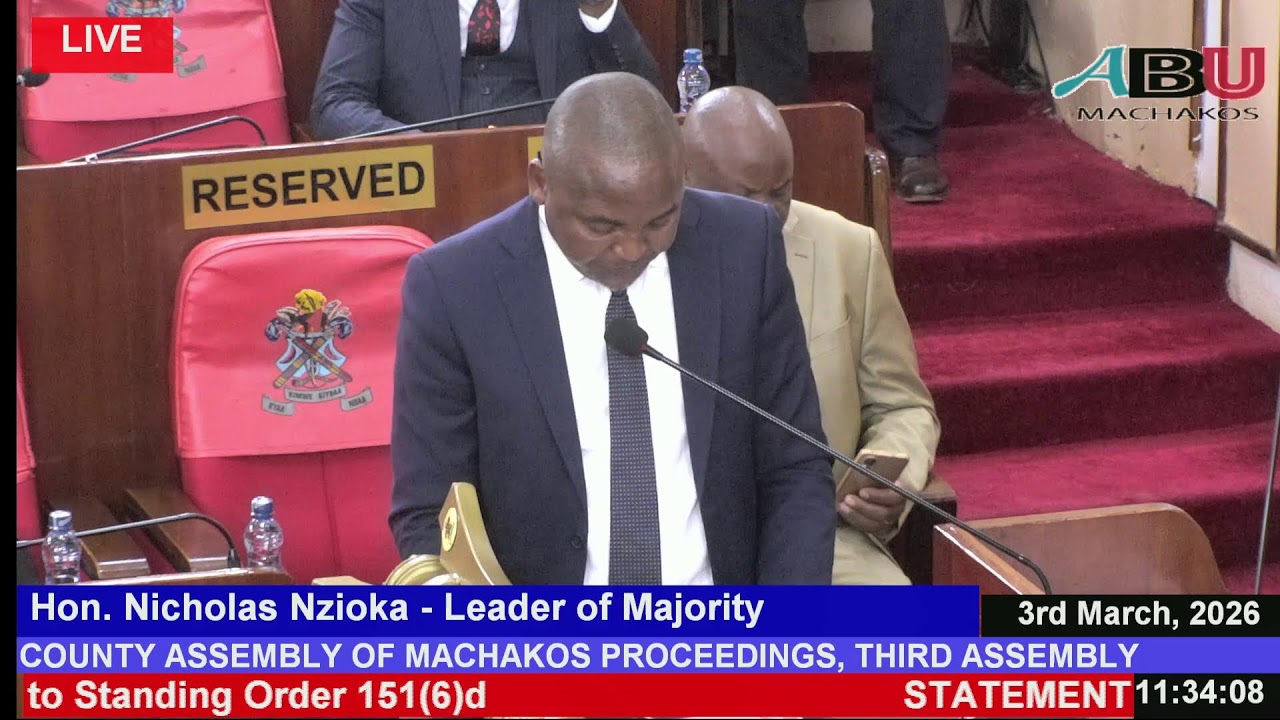 COUNTY ASSEMBLY OF MACHAKOS PROCEEDINGS, (Third Assembly, Fifth Session,  3rd MARCH , 2026