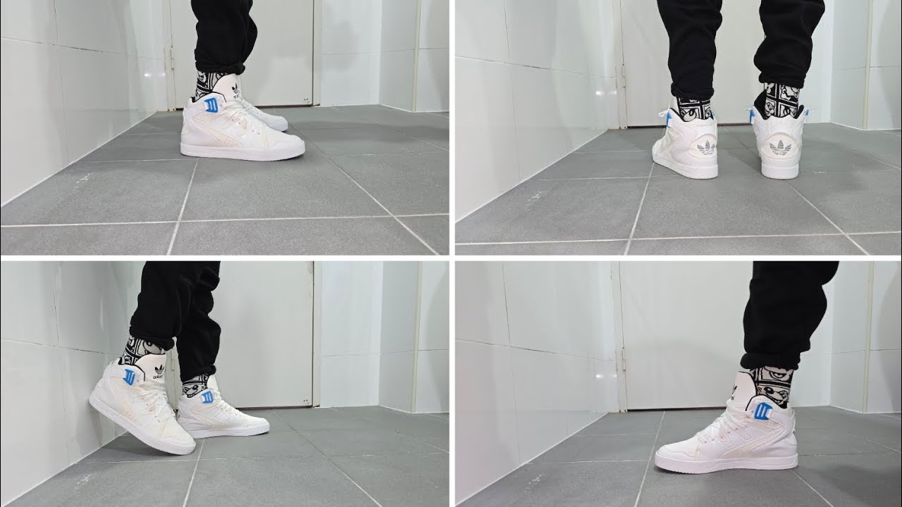 Adidas MC-X1 White Blue on feet