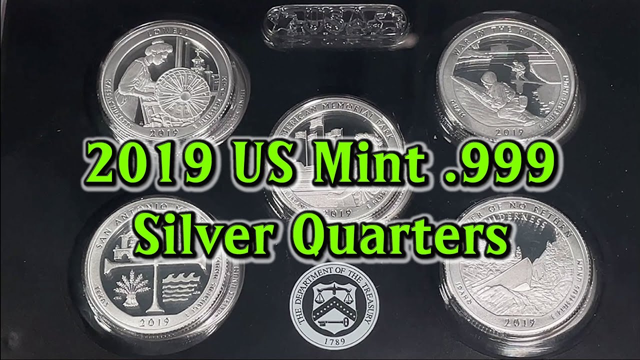 Beautiful 2019 US Mint .999 Silver Quarters Purchased From eBay! Working on a Tube of 99.9% Quarters