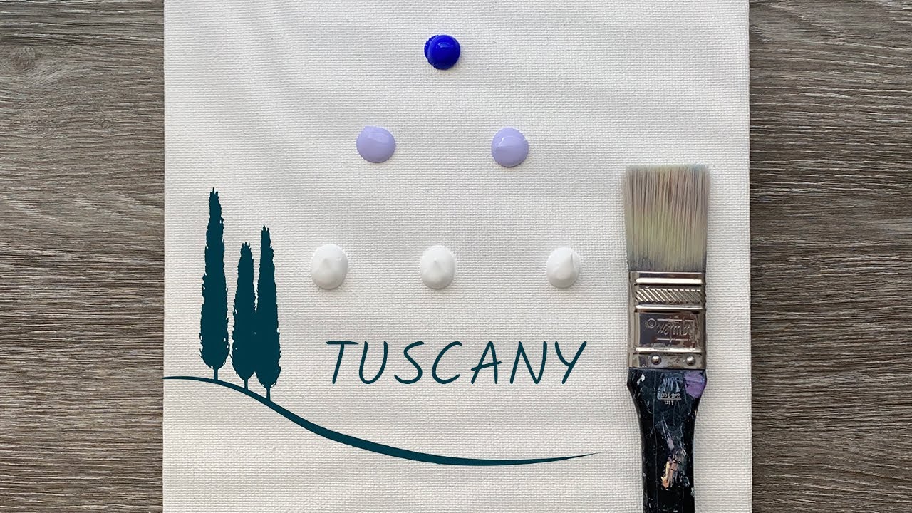 Tuscany Landscape | Easy Landscape Acrylic Painting For Beginners | Easy Sunset Painting
