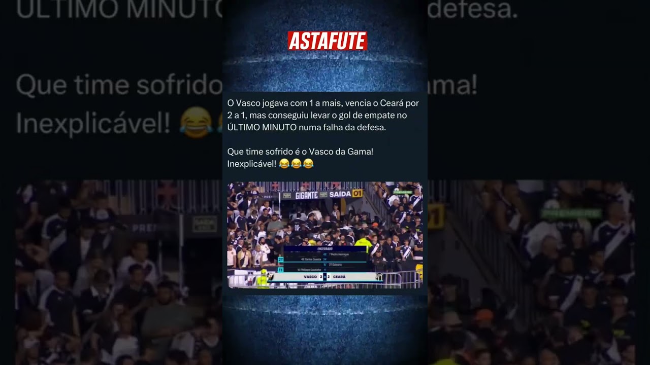 VASCO COM 1 A MAIS LEVA EMPATE NO FIM DO JOGO KKKKKKKK 😅 #shorts #futebol #vasco