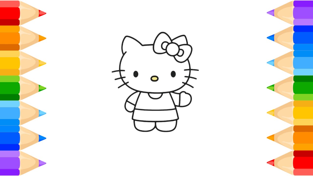 How To Draw Hello kitty Drawing, Painting & Coloring For Kids and Toddlers_🌈🎨@midulart