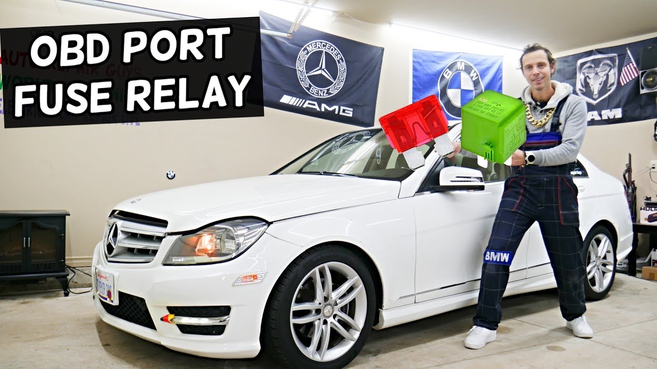 MERCEDES W204 OBD Port Scanner Fuse Relay Location Replacement C250 C300 C180 C200 C220 C280 C320 C3