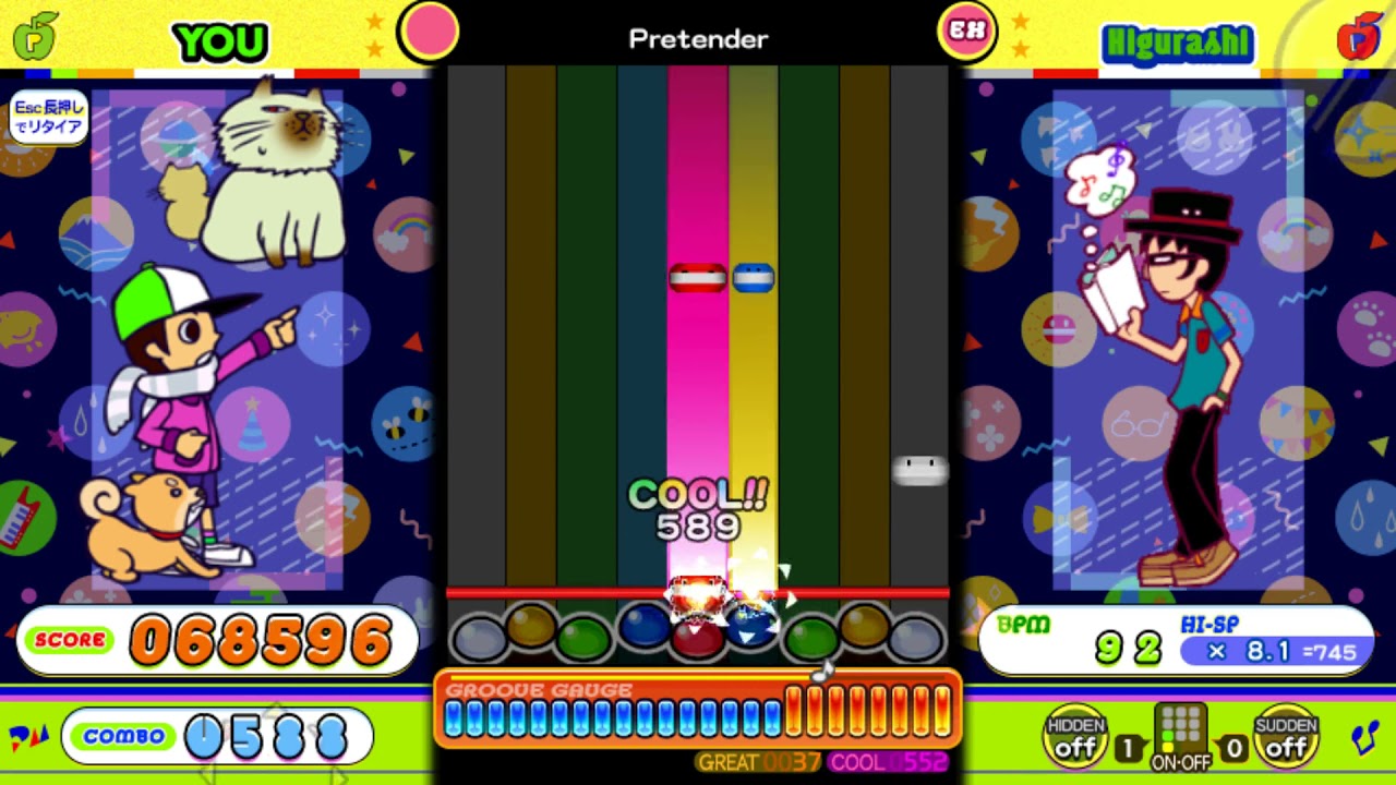 【pop'n music Lively】  Pretender(EX) ミラー