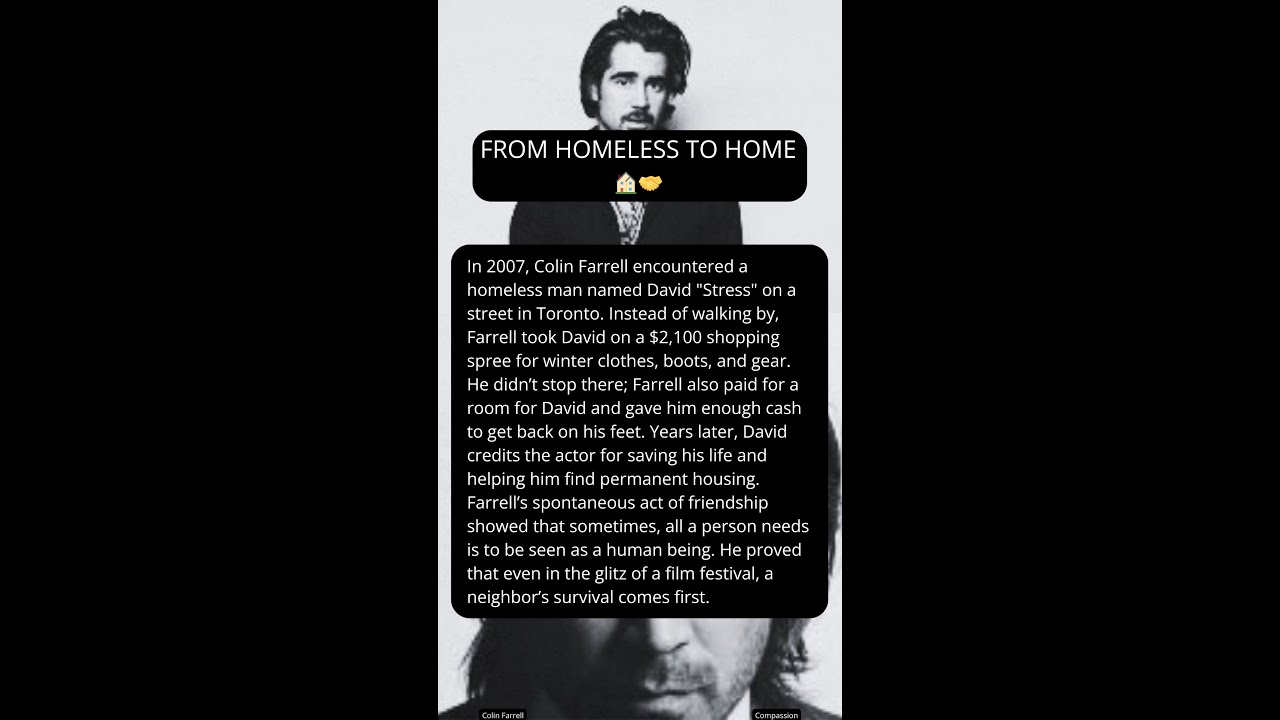 What Colin Farrell Did After Meeting a Homeless Man in Toronto🏠🤝 