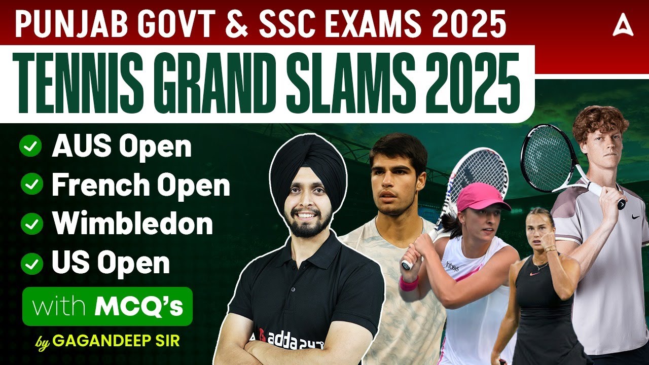Tennis Grand Slams 2025 With MCQs | Punjab Govt & SSC Exams 2025 | By Gagan Sir