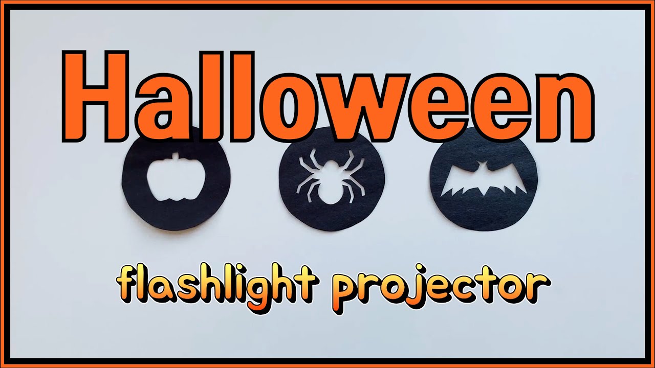 [Fun craft] Let’s make a Halloween flashlight projector I DIY flashlight craft I Pumpkin Spider Bat