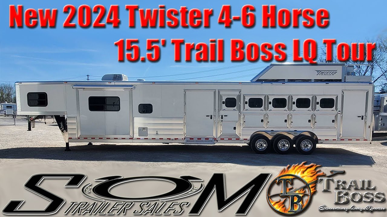 Twister 4-6 Horse Stock Trailer Tour | Custom 15.5' Trail Boss LQ, Slide & Bunk Tour 🐎🐎🐎🐎🐎🐎