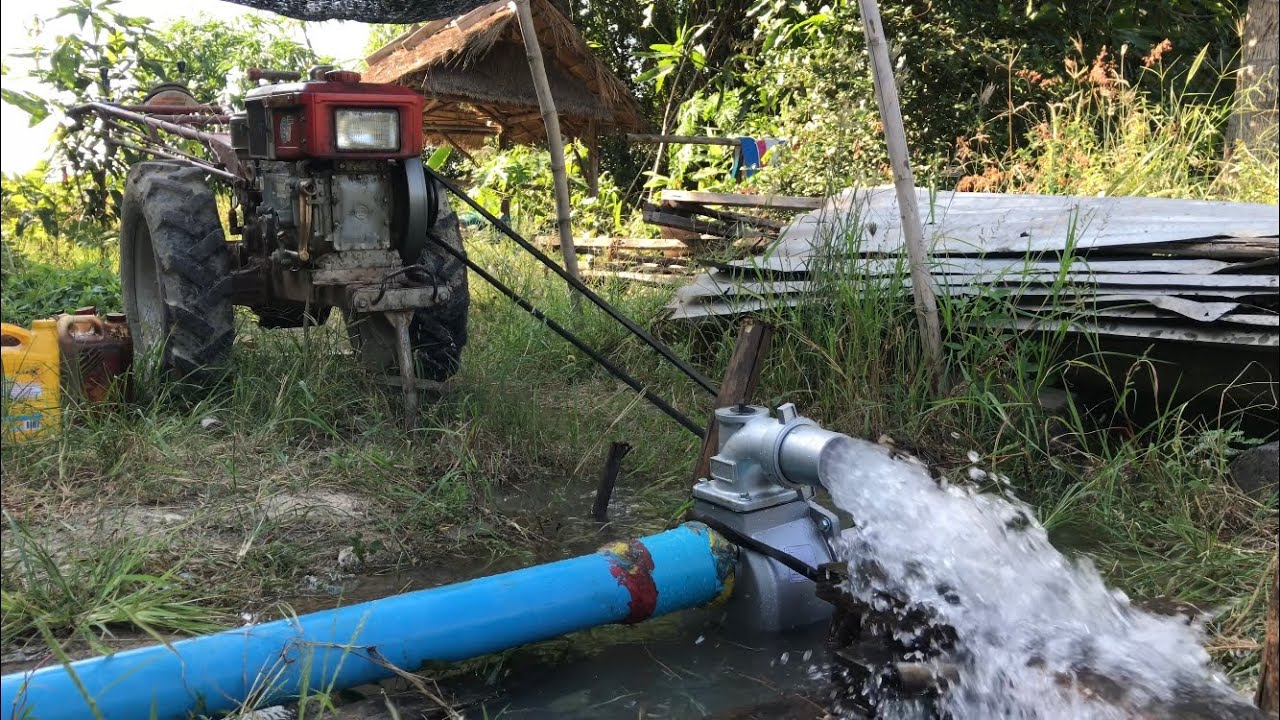 สูบน้ำบาดาลกับ รถไถเดินตามYanmar ปั๊มใหม่ไหลแรงกว่าเดิม Pumping groundwater