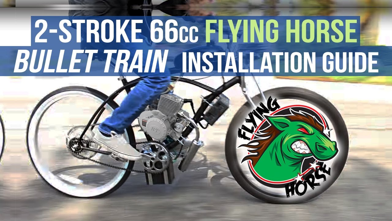How To Install a 2-Stroke 66cc 80cc BULLET TRAIN Engine Kit for Motorized Gas Bicycle