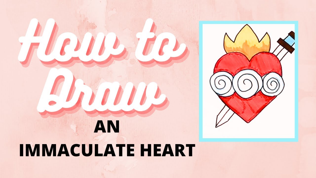 How to Draw a Simple Immaculate Heart of Mary (Easy!) Step-by-Step Catholic Art Tutorial