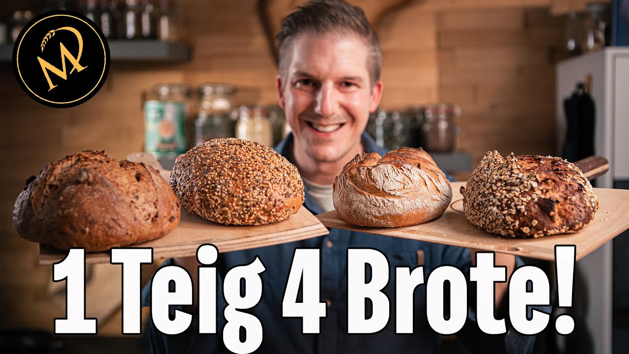1 Teig - 4 Brote -  vier kreative Brotvariationen aus nur einem Teig