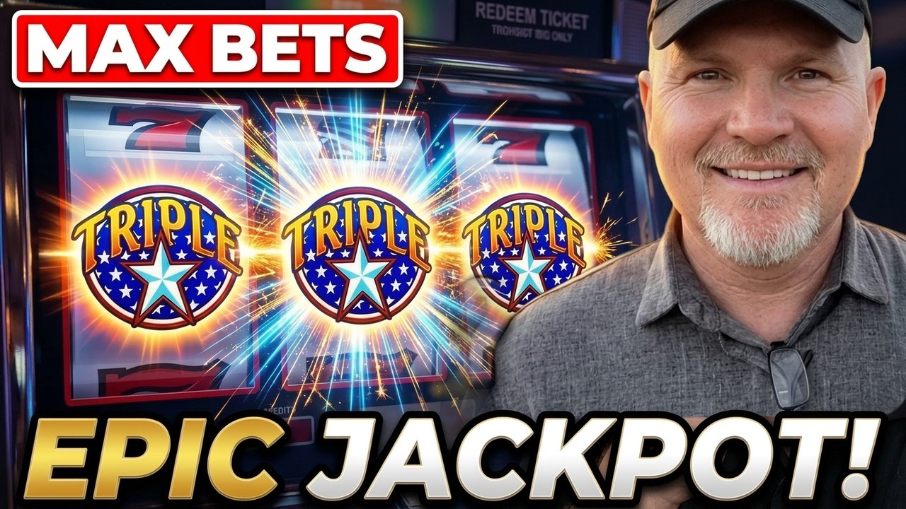 EPIC JACKPOT! Triple Stars MAX BETS Casino Classic Slot