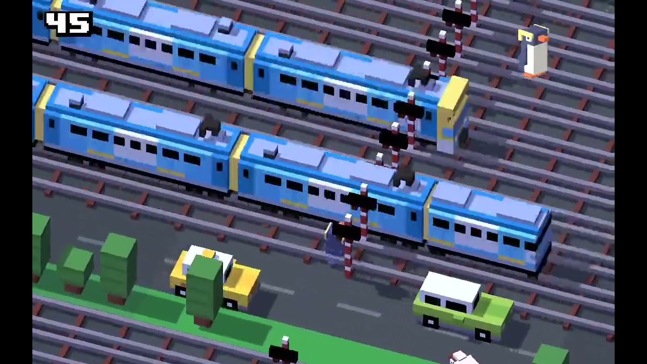 Playing crossyroad 
