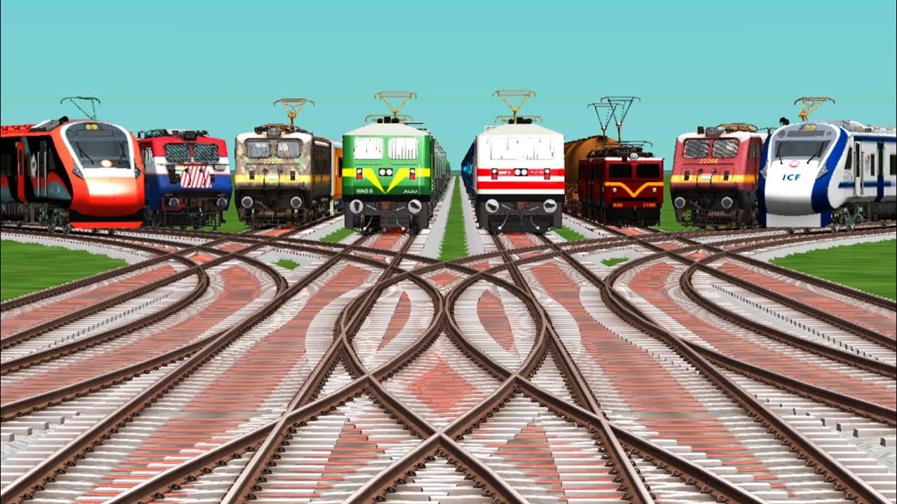 8 🍁 Indian Express Crossing By Curved Railroad Tracks || Indian railways || train simulator classic 
