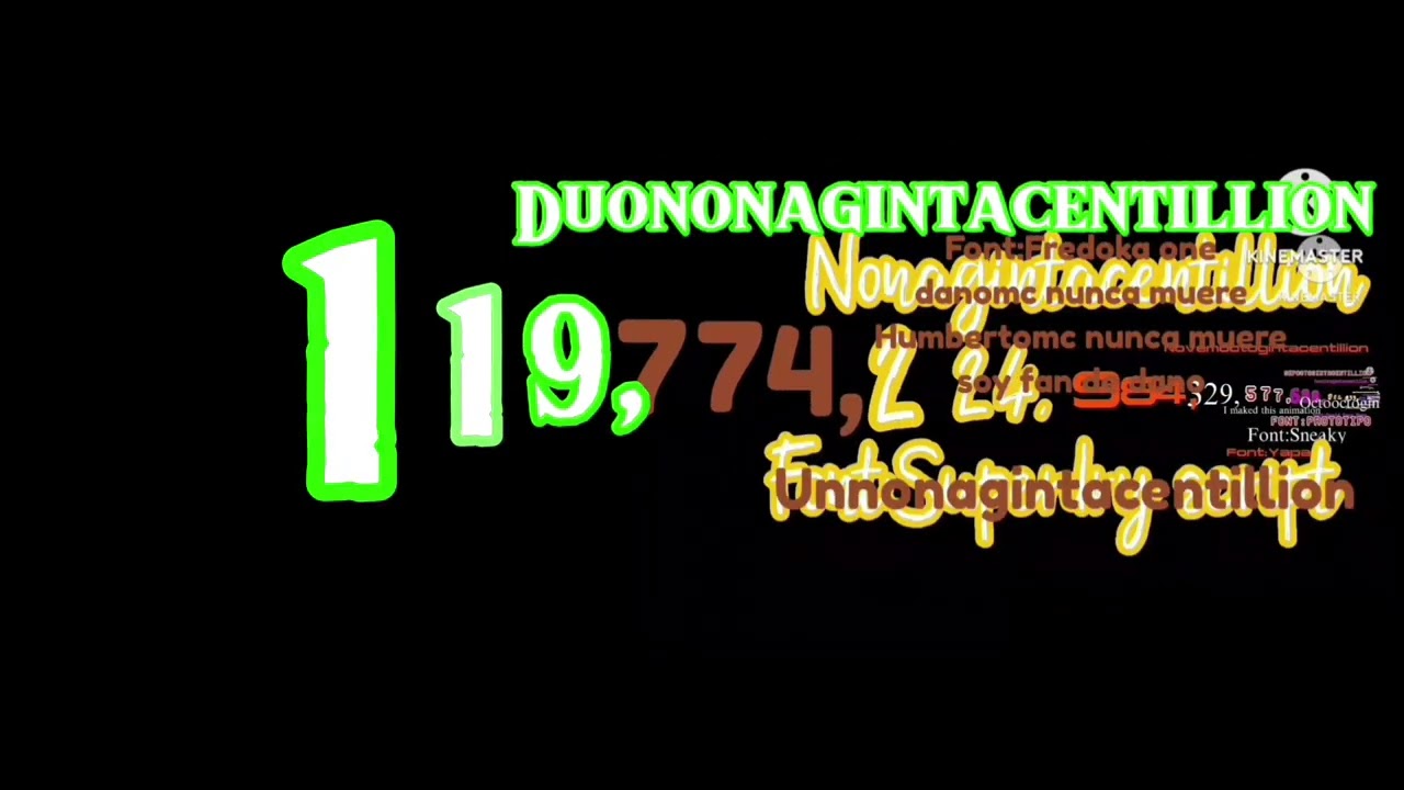 Numbers to trenonagintacentillion