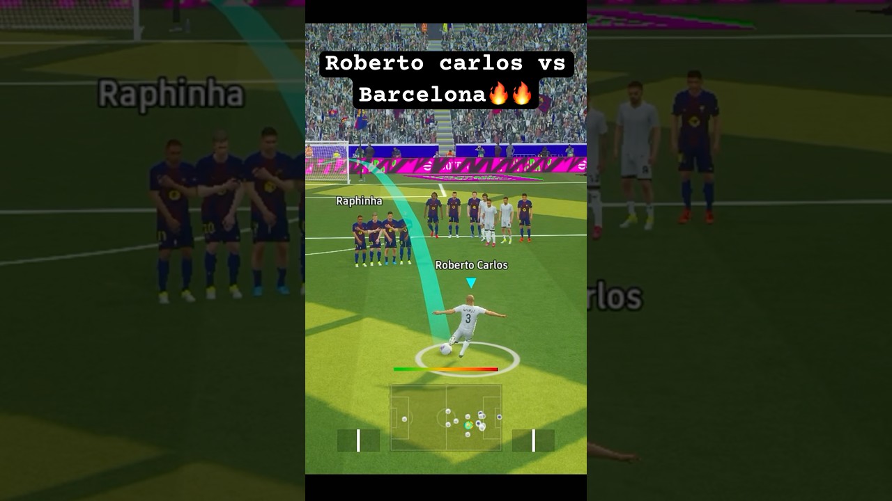 Роберто Карлос против Барселоны 🔥🔥🚀 #шорты #efootball #pes