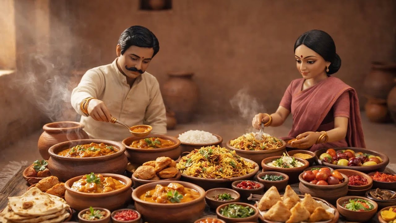 Miniature Doll Makes Chicken Curry | Indian Village Tiny Kitchen Story
