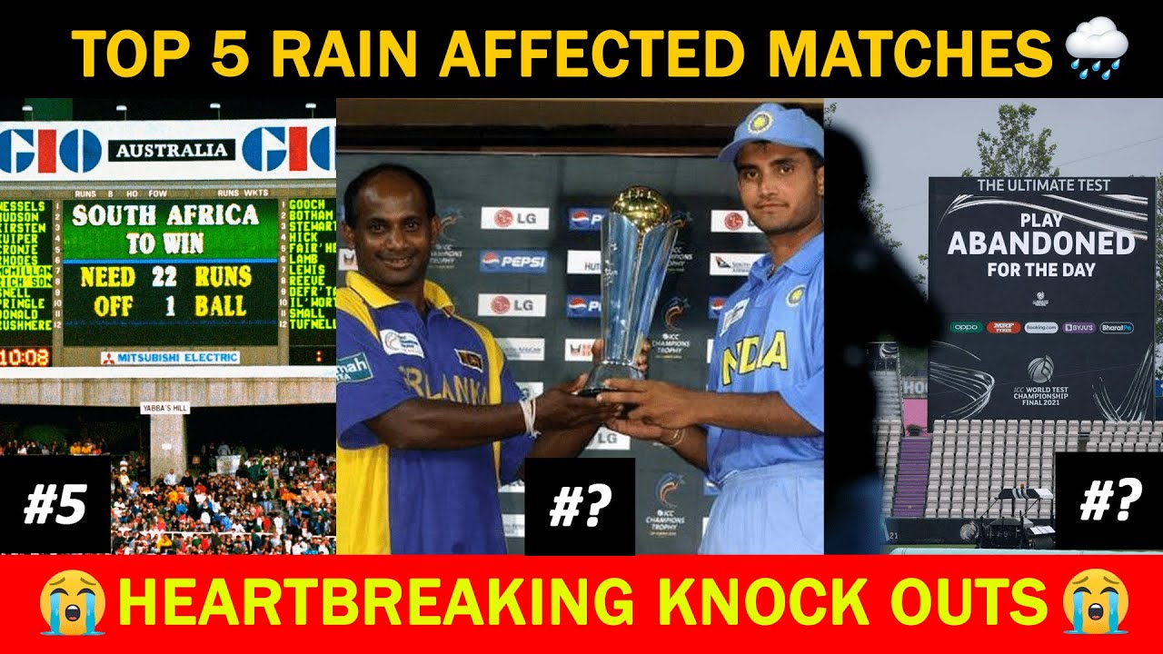 Top 5 Rain affected Heartbreaking Matches in Cricket | Emotional and Heart touching Sad Moments