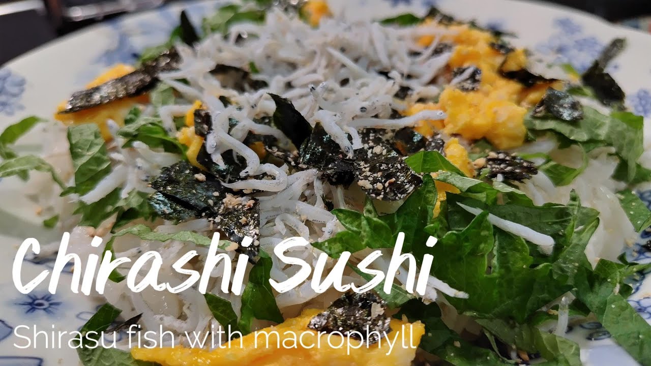 Fastest sushi. Japanese Chirashi Sushi with whitebait. Simple recipe for Vinegared Rice.