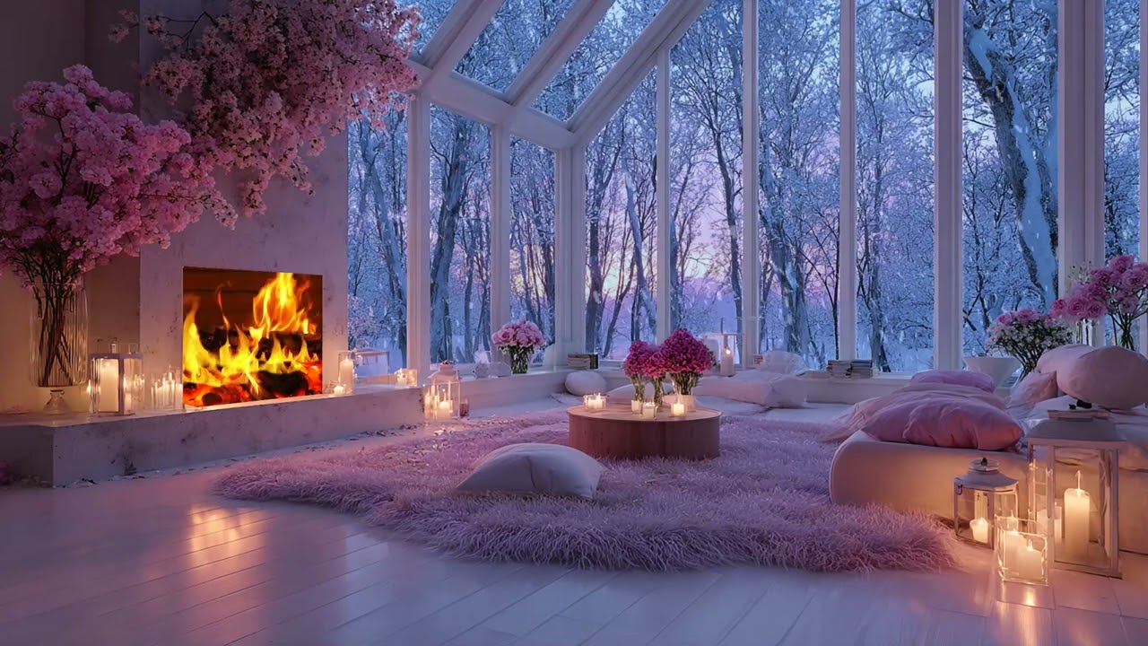 🔥🎼 Quiet Piano Lounge | Fireplace Sounds & Soft Piano | Study Calm Meditation Deep Sleep and Relax