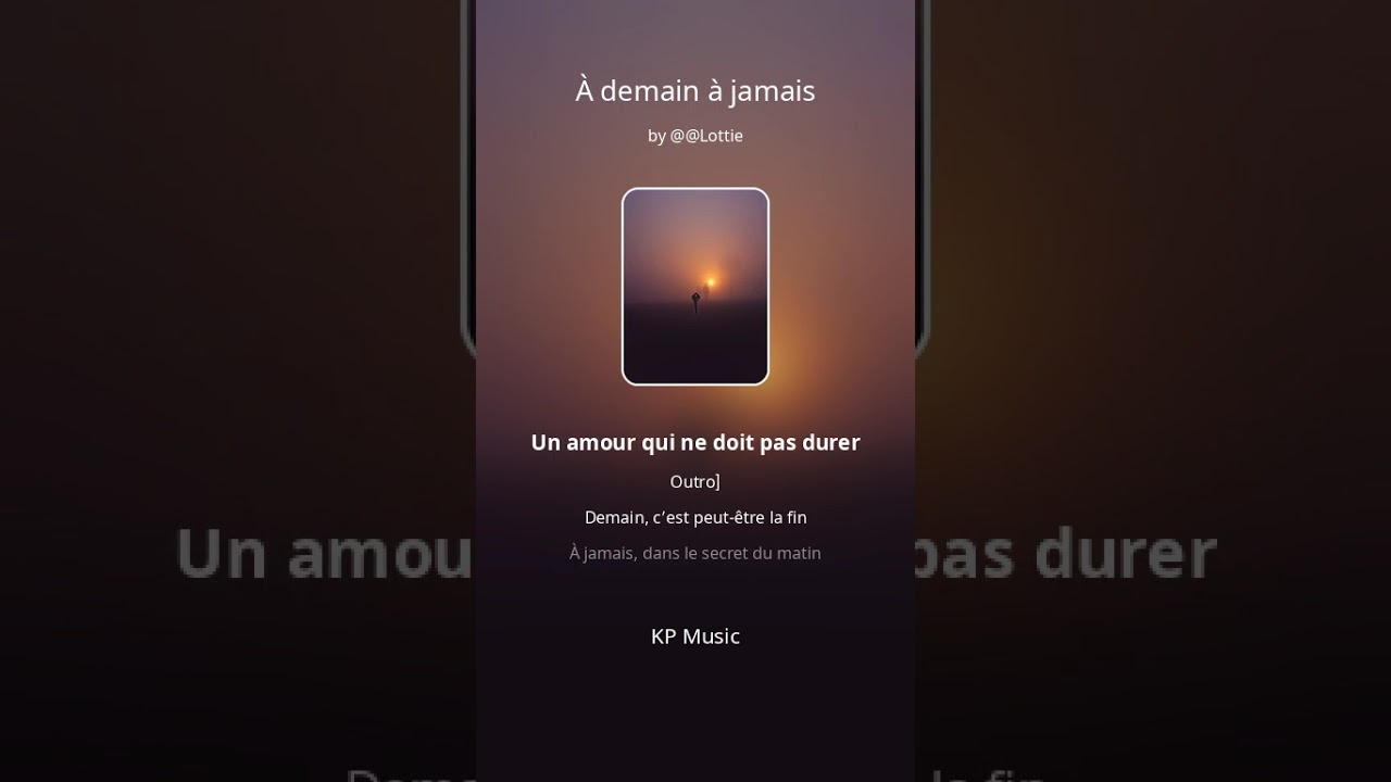 À demain à jamais 