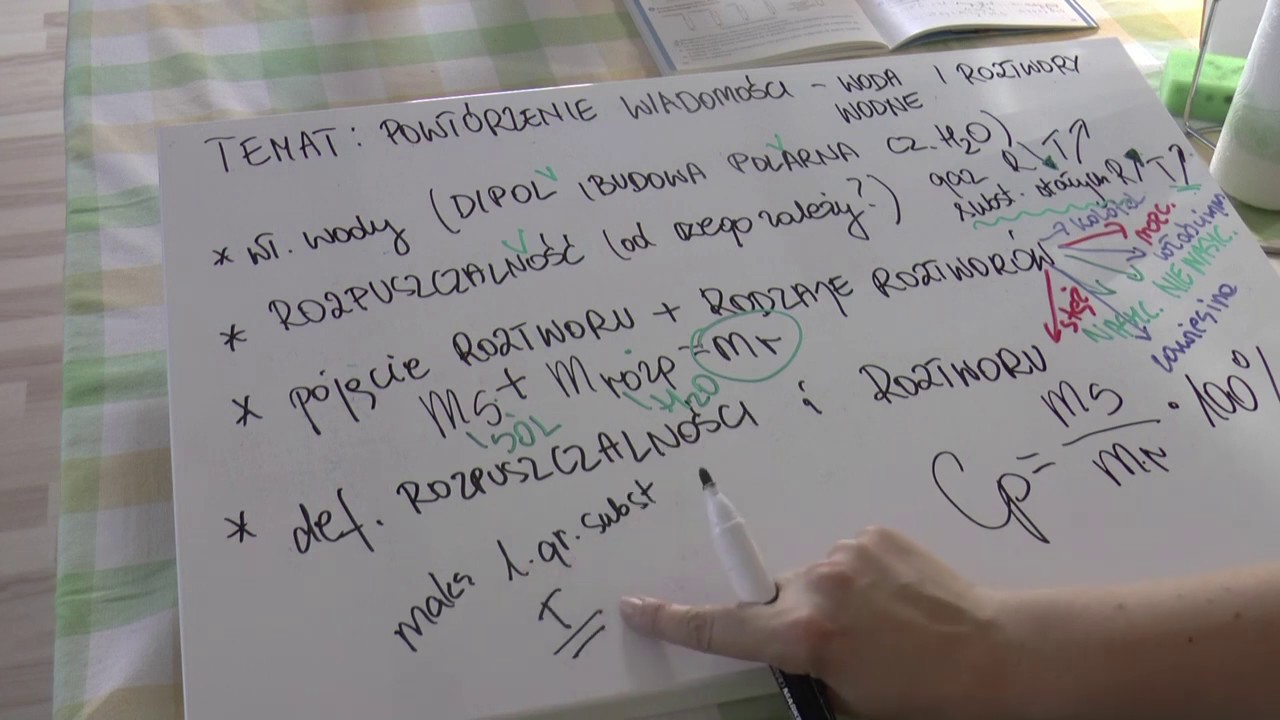 Powtórzenie wiadomości- woda i roztwory wodne (cz. teoretyczna i praktyczna do sprawdzianu)