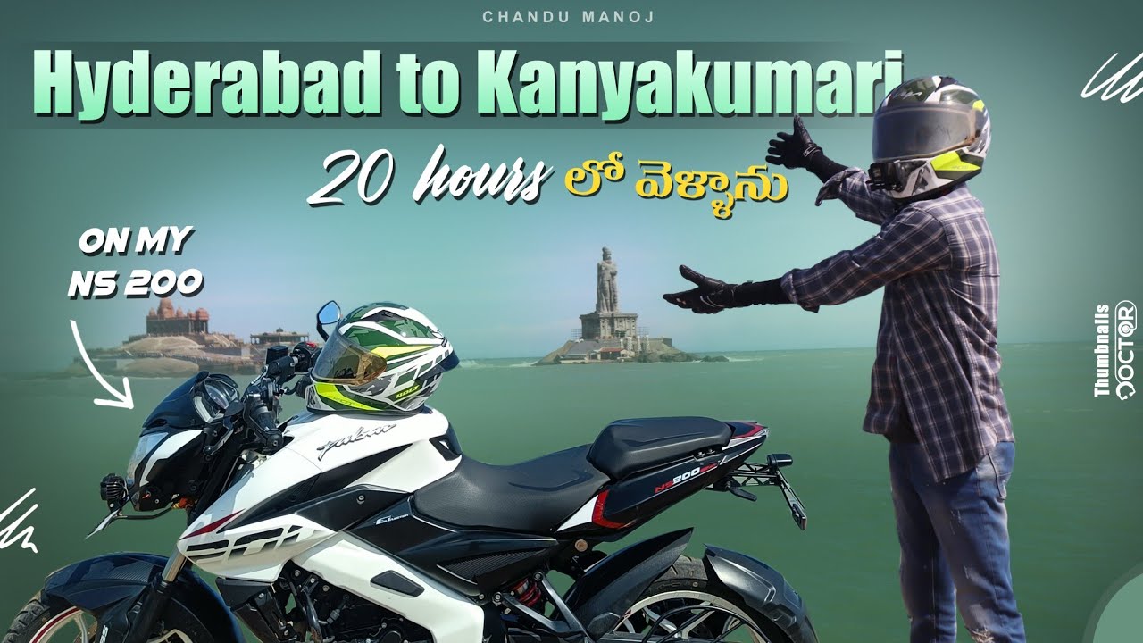 Hyderabad to Kanyakumari ||  On Ns 200 || In 20 hours😱 || Telugu Moto Vlogging || chandu Manoj ||