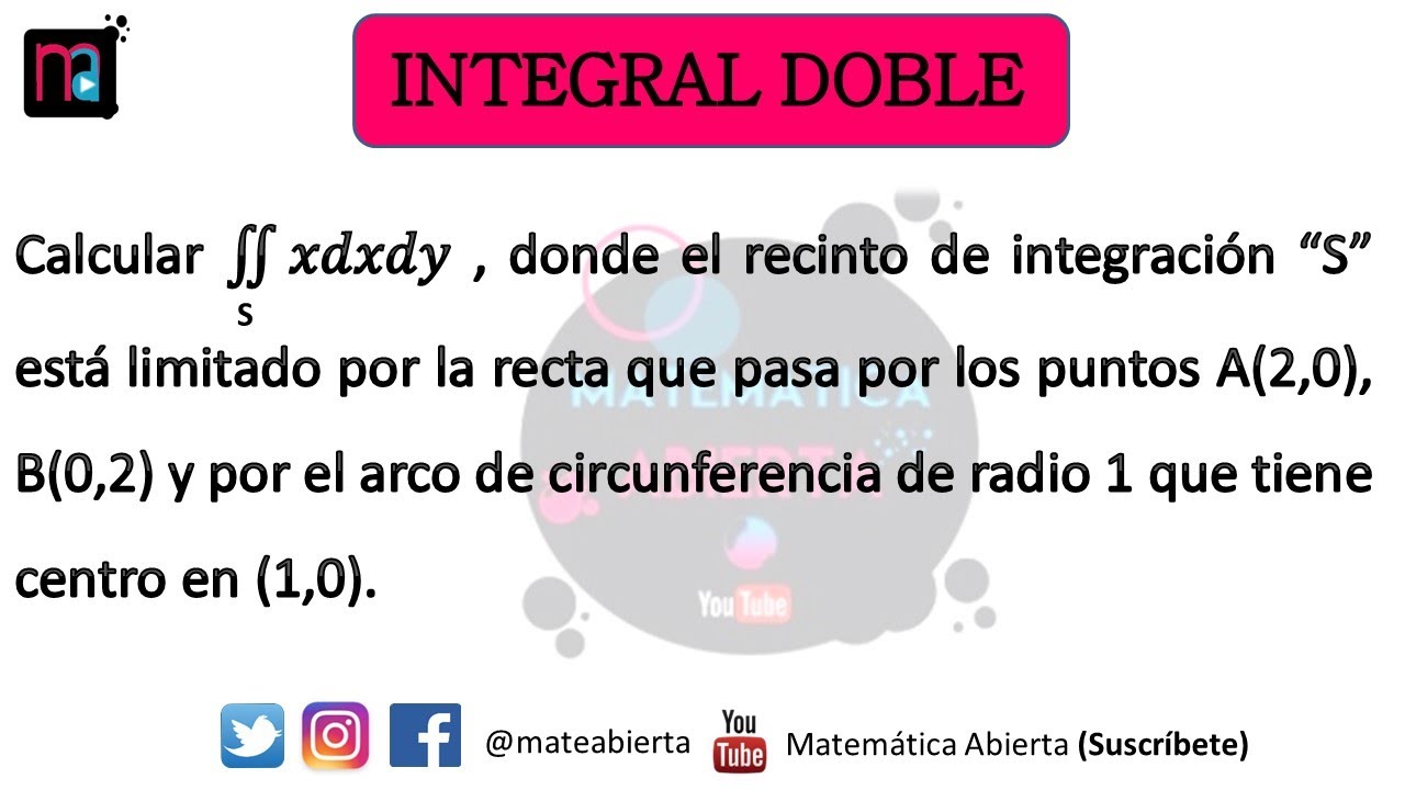 INTEGRAL DOBLE dada una REGIÓN / Explicación / EJERCICIO N° 2