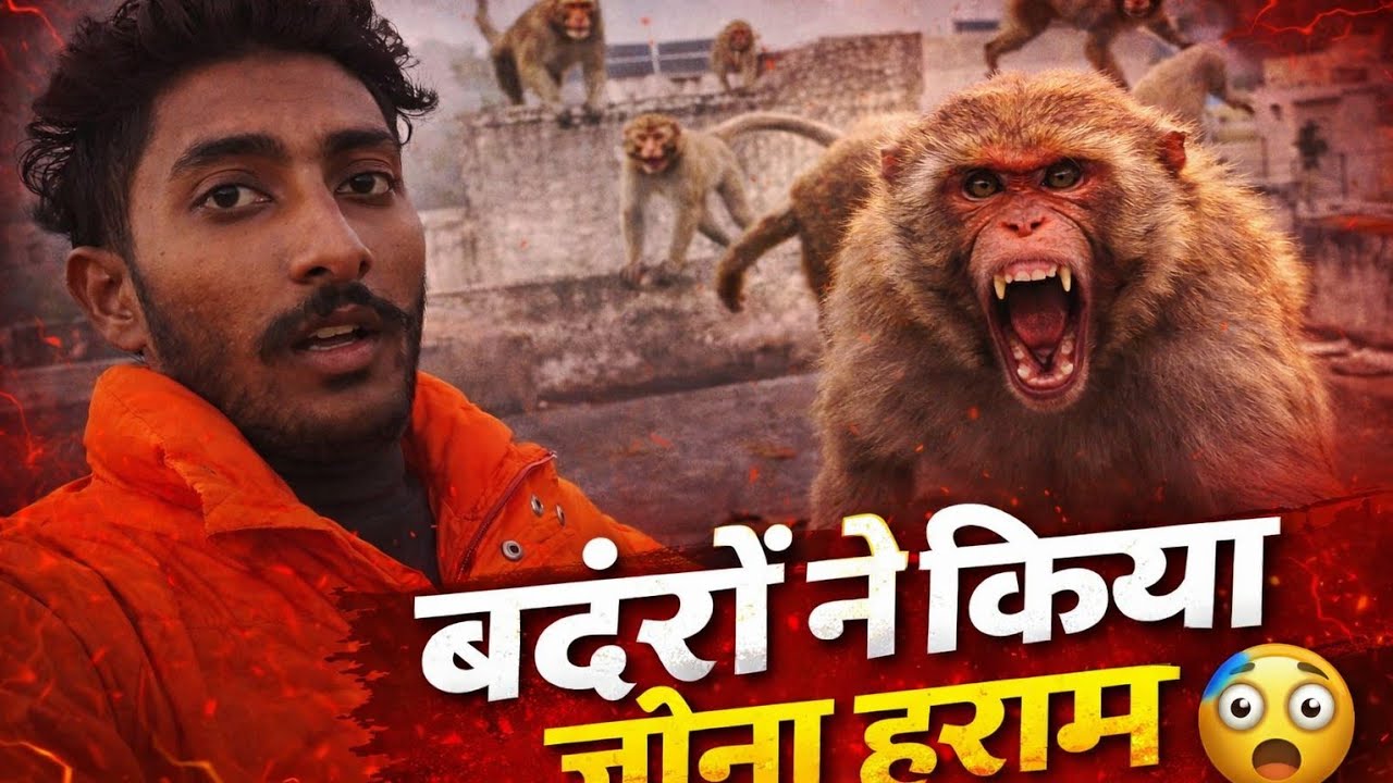 बंदरों ने किया जीना हराम 😵 #vlog , today vlog 