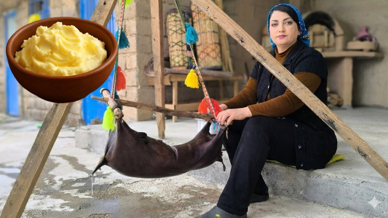 Village Life Iran / Making traditional local dairy products from fresh milk