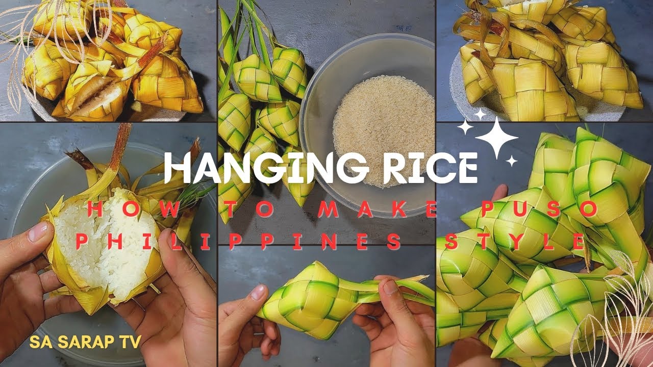 HANGING RICE (PUSO`) :How to make (Hanging Rice) (Puso`)(Kinasing) Weaving & Cooking | SA SARAP TV
