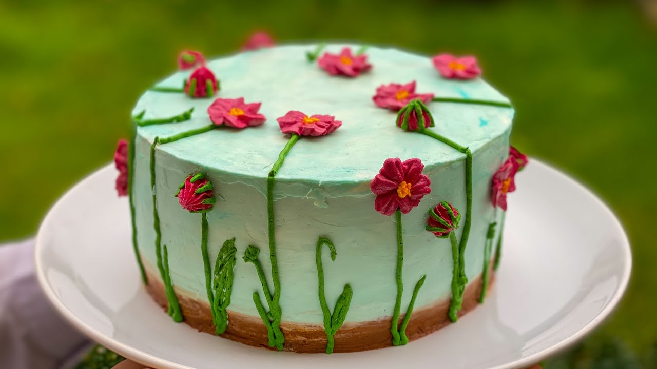 ✨ 🌸 TORT W KWIATKI MALOWANY 🌸✨