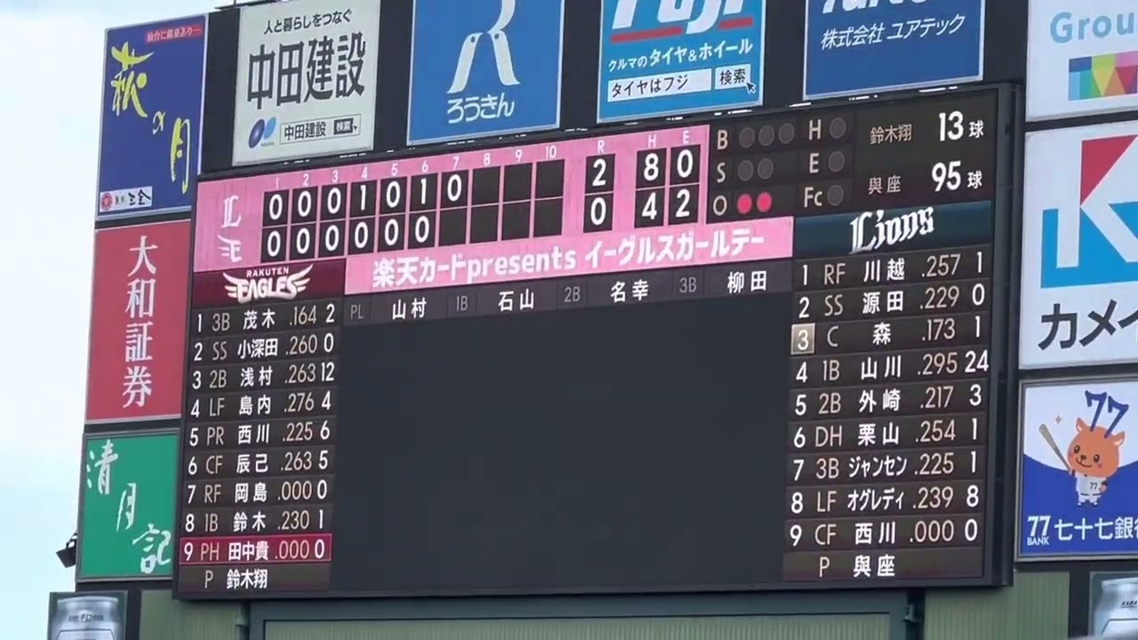 2022年楽天  44田中貴也　登場曲