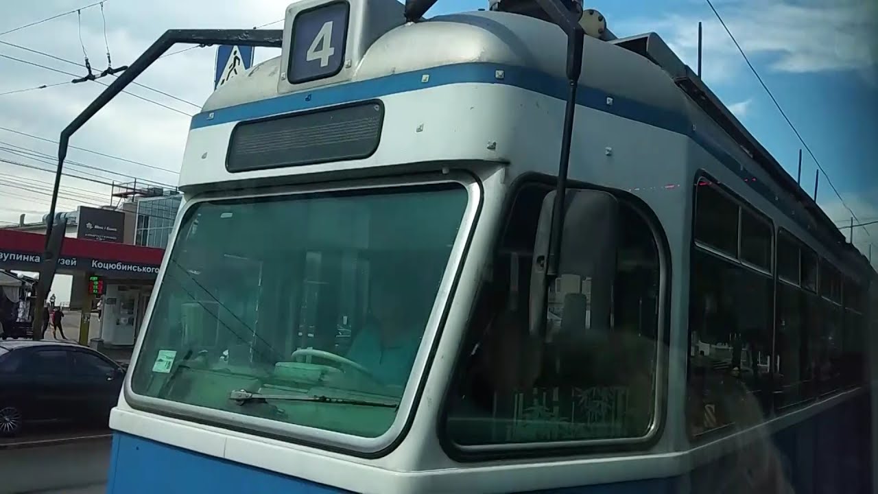 Подорожуємо містом Вінниця.М4.Трамвай Be 4/6 Mirage Kühe №264. Барське ш - Залізничний Вокзал