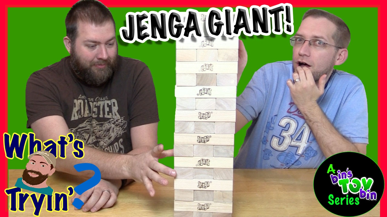 Ryan Vs. Jon - JENGA GIANT! | What's Ryan Tryin | Bin's Toy Bin