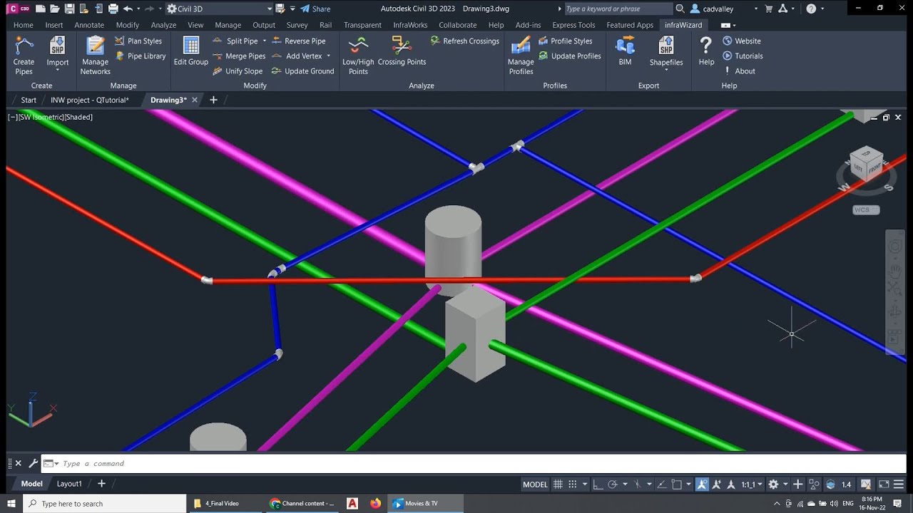 Quick tutorial for infraWizard AutoCAD add-in for infrastructure BIM modeling
