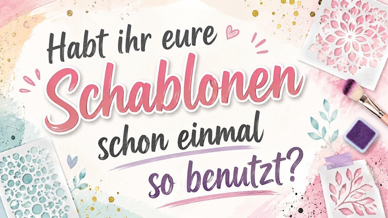 🌟#Schablonen mit drei verschiedenen Medien benutzen.🌟