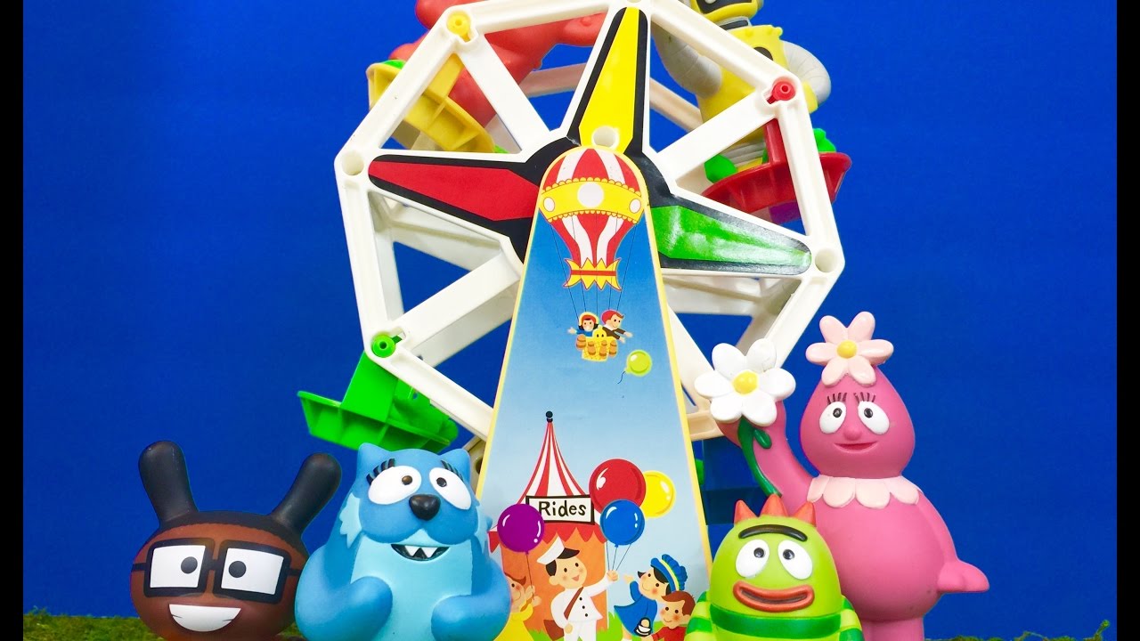 YO GABBA GABBA and Fisher Price Classic Ferris Wheel Muscal Toy OPENING!